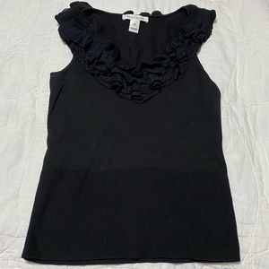 White House Black Market Ruffled Sweater Sz XS